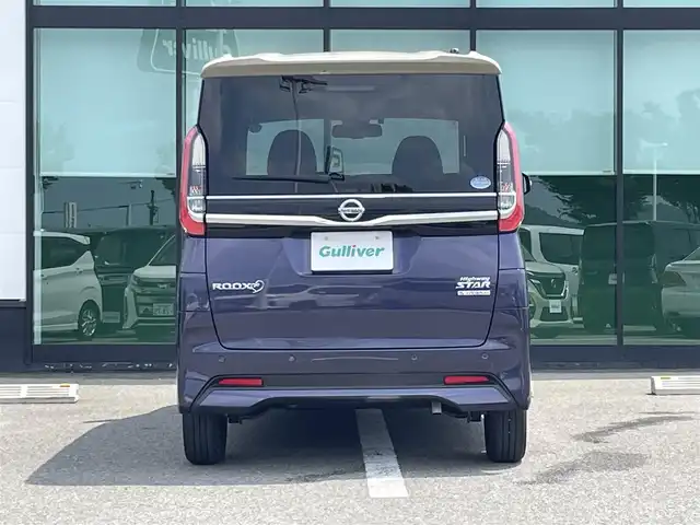 日産 ルークス ハイウェイスター X 和歌山県 2021(令3)年 2.4万km パープルⅡ 純正9インチナビ（MM312D-L)/全方位カメラ/フルセグTV/CD/DVD/BT/衝突被害軽減ブレーキ/レーンキープアシスト/前後コーナーセンサー/オートライト/片側パワースライド/ハンズフリーオートスライド/ビルトインETC/ステアリングリモコン/後席サンシェード/後席サーキュレーター/LEDヘッドライト/フォグランプ/ドアバイザー/電格ミラー/プッシュスタート