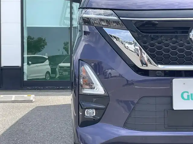 日産 ルークス ハイウェイスター X 和歌山県 2021(令3)年 2.4万km パープルⅡ 純正9インチナビ（MM312D-L)/全方位カメラ/フルセグTV/CD/DVD/BT/衝突被害軽減ブレーキ/レーンキープアシスト/前後コーナーセンサー/オートライト/片側パワースライド/ハンズフリーオートスライド/ビルトインETC/ステアリングリモコン/後席サンシェード/後席サーキュレーター/LEDヘッドライト/フォグランプ/ドアバイザー/電格ミラー/プッシュスタート