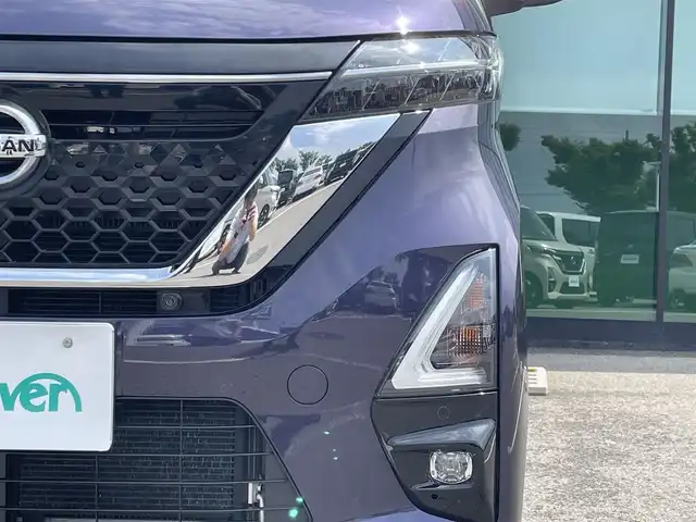 日産 ルークス ハイウェイスター X 和歌山県 2021(令3)年 2.4万km パープルⅡ 純正9インチナビ（MM312D-L)/全方位カメラ/フルセグTV/CD/DVD/BT/衝突被害軽減ブレーキ/レーンキープアシスト/前後コーナーセンサー/オートライト/片側パワースライド/ハンズフリーオートスライド/ビルトインETC/ステアリングリモコン/後席サンシェード/後席サーキュレーター/LEDヘッドライト/フォグランプ/ドアバイザー/電格ミラー/プッシュスタート