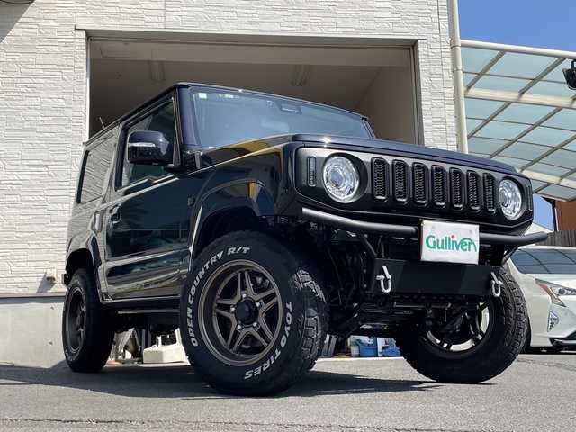 スズキ ジムニー XC 大分県 2025(令7)年 0.4万km ブルーイッシュブラックパール3 ワンオーナー /社外ディスプレイオーディオ/ブルートゥース/バックカメラ/社外バンパー/社外16インチアルミホイール/LEDヘッドライト/社外ETC/オートマッチックハイビーム/衝突被害軽減ブレーキ/スマートキー/プッシュスタート/アイドリングストップ/スペアキー/純正バンパー有り