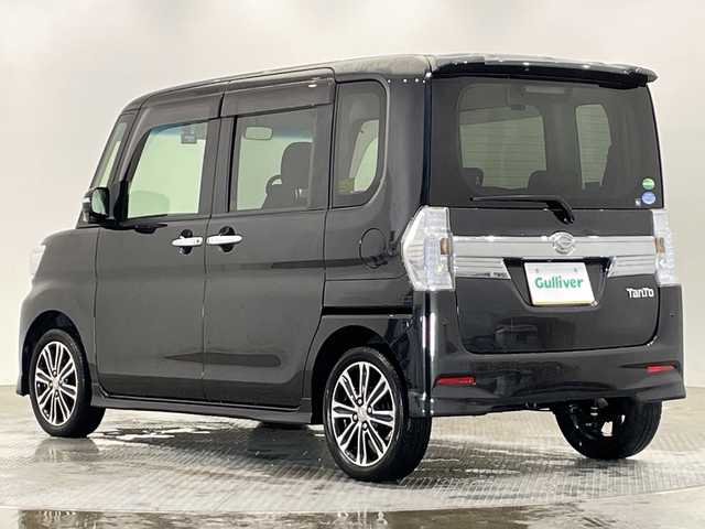 ダイハツ タント カスタム RS トップED SAⅡ 栃木県 2015(平27)年 4.8万km ブラックマイカメタリック ターボ/社外ナビ/(フルセグTV・Bluetooth・CD・DVD)/バックカメラ/スマートアシスト/・衝突軽減システム/前後ドライブレコーダー/両側パワースライドドア/ハーフレザーシート/ステアリングスイッチ/アイドリングストップ/純正アルミホイール/純正フロアマット/ドアバイザー/ETC/LEDヘッドライト/オートライト/取扱説明書/保証書