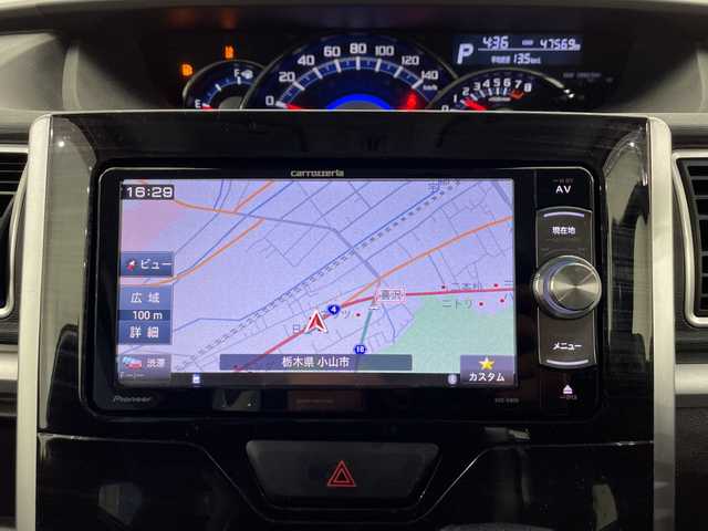 ダイハツ タント カスタム RS トップED SAⅡ 栃木県 2015(平27)年 4.8万km ブラックマイカメタリック ターボ/社外ナビ/(フルセグTV・Bluetooth・CD・DVD)/バックカメラ/スマートアシスト/・衝突軽減システム/前後ドライブレコーダー/両側パワースライドドア/ハーフレザーシート/ステアリングスイッチ/アイドリングストップ/純正アルミホイール/純正フロアマット/ドアバイザー/ETC/LEDヘッドライト/オートライト/取扱説明書/保証書