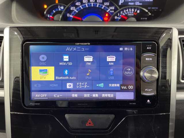ダイハツ タント カスタム RS トップED SAⅡ 栃木県 2015(平27)年 4.8万km ブラックマイカメタリック ターボ/社外ナビ/(フルセグTV・Bluetooth・CD・DVD)/バックカメラ/スマートアシスト/・衝突軽減システム/前後ドライブレコーダー/両側パワースライドドア/ハーフレザーシート/ステアリングスイッチ/アイドリングストップ/純正アルミホイール/純正フロアマット/ドアバイザー/ETC/LEDヘッドライト/オートライト/取扱説明書/保証書