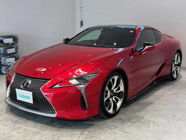レクサス ＬＣ 500 Sパッケージ 宮城県 2019(平31)年 3.5万km ラディアントレッドコントラストレイヤリング ワンオーナー/エアロ/マークレビンソンサウンド/純正ナビ/バックカメラ/フルセグTV/Bluetooth/CD/レクサスセーフティシステム＋/・プリクラッシュセーフティ/・レーントレーシングアシスト/・オートマチックハイビーム/・レーダークルーズコントロール/・ロードサインアシスト/ヘッドアップディスプレイ/ブラインドスポットモニター/クリアランスソナー/ブレーキホールド/ハーフレザーシート/シートメモリー/パワーシート/純正ドライブレコーダー/純正ビルトインETC2.0/純正アルミホイール/純正フロアマット