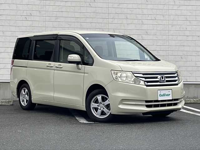 ホンダ ステップワゴン G コンフォートセレクション 山形県 2012(平24)年 5.4万km ヒダマリアイボリーパール 純正HDDナビ/(DVD/ワンセグ/MSV/USB)/バックカメラ/両側パワースライドドア/クルーズコントロール/アイドリングストップ/ステアリングスイッチ/ビルトインETC/HIDヘッドライト/フロアマット/ドアバイザー/ウィンカーミラー/スマートキー