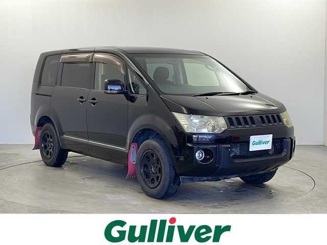 三菱 デリカＤ：５ D－Power package 栃木県 2014(平26)年 13.1万km ダイヤモンドブラックマイカ 社外ナビ　ＢＴ　ＣＤ　ＤＶＤ　フルセグＴＶ　/両側電動スライドドア　/パドルシフト　/オートライト/４ＷＤ　/革巻きハンドル　/クルーズコントロール　/社外アルミホイール