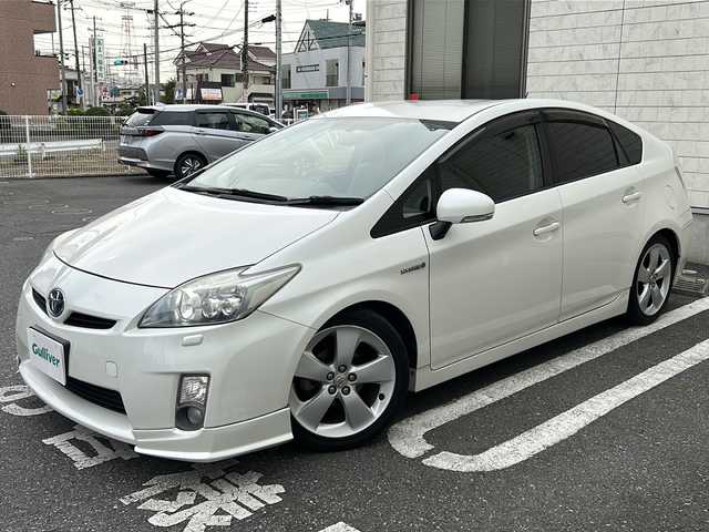 トヨタ プリウス S ツーリングセレクション 埼玉県 2010(平22)年 11.6万km ホワイトパールクリスタルシャイン 純正HDDナビ/　DTV/CD/DVD/BT/AUX/【NHZA-W59G】/バックカメラ/レザー調シートカバー/純正17インチAW/純正ビルトインETC/フロントスポイラー/スマートキー/横滑り防止機能