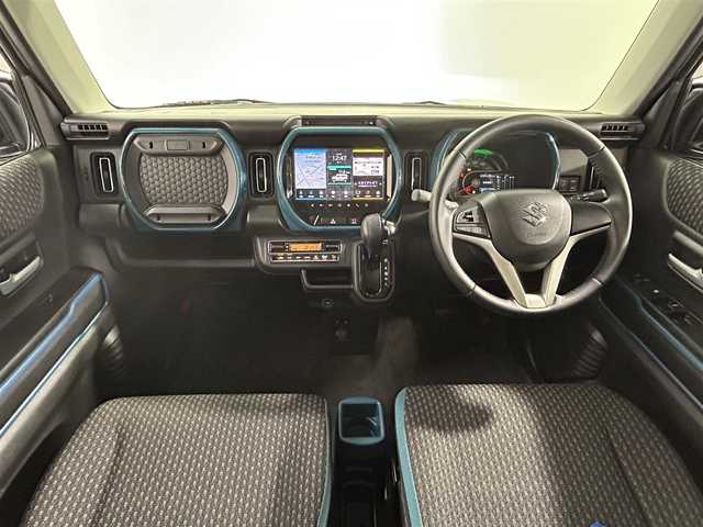 スズキ ハスラー HYBRID X 大阪府 2020(令2)年 2.7万km オフブルーM 純正ナビ(フルセグ/DVD再生/Bluetooth) 360カメラ ETC 衝突軽減 クリアランスソナー レーンアシスト アイドリングストップ シートヒーター スマートキー Pスタート オートライト