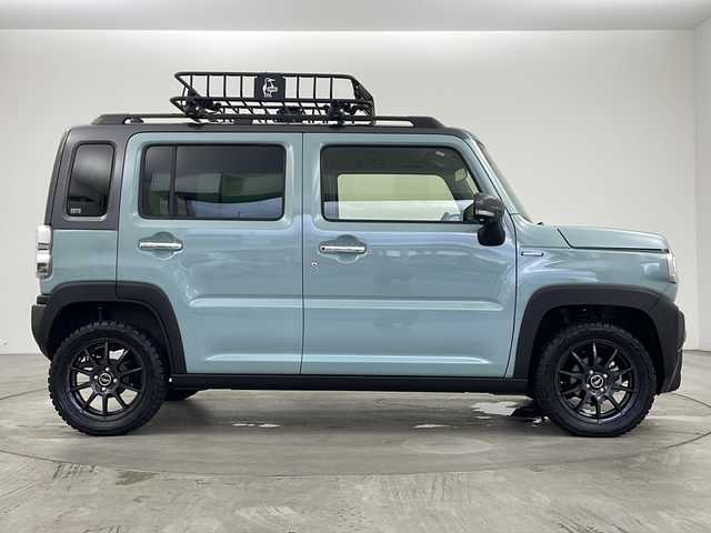 スズキ ハスラー Jスタイル Ⅱ ターボ 兵庫県 2023(令5)年 1.9万km オフブルーメタリック/ガンメタリック2トーンルーフ ・ワンオーナー車/・純正9インチナビ&TV&BT&USB&スマホリンク&ipod/・全方位カメラ/・前席シートヒーター/・スズキセーフティサポート/・レーンキープアシスト/・レーダークルーズコントロール/・衝突被害軽減システム/・オートマチックハイビーム/・コーナーセンサー/・パドルシフト/・LEDライト＆LEDフォグ/・社外ルーフキャリア/・アイドリングストップ/・純正フロアマット/・15インチ社外アルミホイール/・オープンカントリータイヤ/・スマートキー/・取扱説明書/・保証書