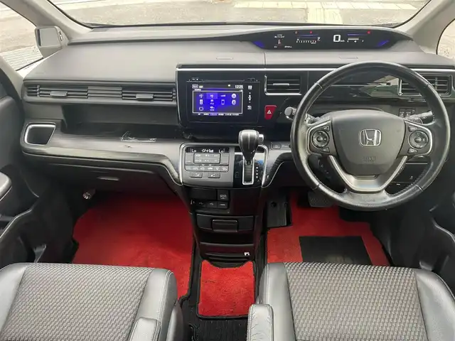 ホンダ ステップワゴン スパーダ クールスピリット 神奈川県 2015(平27)年 7.5万km プレミアムスパークルブラックパール 衝突軽減システム/レーンキープアシスト/横滑り防止装置/アダプティブクルーズコントロール/パドルシフト/カーテンエアバッグ/サイドエアバッグ/純正ナビ/FM/AM/BT/DVD/CD/フルセグTV/HDMI/USB/バックカメラ/純正フリップダウン/ハーフレザーシート/シートヒーターD席＋N席/ワクワクゲート/両側パワースライドドア/純正17インチAW/ウォークスルー/スマートキーx2本/オートライト/LEDヘッドライト/フォグランプ