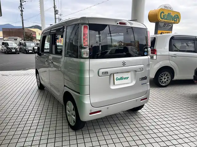 スズキ スペーシア HYBRID X 京都府 2018(平30)年 4.6万km シルキーシルバーメタリック ワンオーナー/スズキセーフティサポート/・デュアルセンサーブレーキサポート/・車線逸脱警報機能/・先行車発進お知らせ機能/・後退時ブレーキサポート/・誤発進抑制機能/・ふらつき警報機能/・ハイビームアシスト/ディーラーオプションメモリーナビ地デジ、Bluetooth/   型番　CN-RZ743W/全方位モニター/運転席シートヒーター/ヘッドアップディスプレイ/前後ドライブレコーダー/ステアリングスイッチ/両側パワースライドドア /LEDヘッドランプ/スペアキー