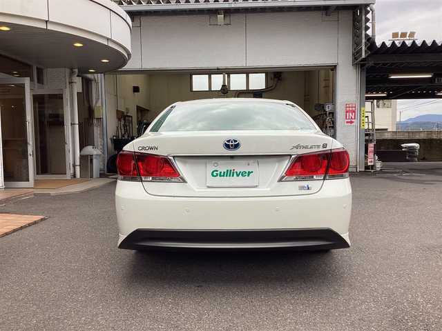 トヨタ クラウン ハイブリッド アスリートS 宮城県 2014(平26)年 4.7万km ホワイトパールクリスタルシャイン トヨタ純正ナビ/（フルセグ/CD/DVD/Bluetooth）/トヨタ純正カメラ一体型ドライブレコーダー/トヨタ純正フロアマット/バックカメラ/パノラミックビューモニター/ビルトインETC/衝突軽減ブレーキ/レーダークルーズコントロール/レーンアシスト/レザーシート/前席パワーシート/前席シートヒーター・ベンチレーション/電動チルトテレスコピックステアリング/オールAUTOパワーウインドウ/フォグランプ/ドアバイザー/スペアタイヤ/保証書・取扱説明書・スペアキー