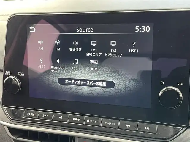 日産 ノート X 愛知県 2021(令3)年 5万km ビビットブルー / スーパーブラック 2トーン 純正９型ディスプレイナビ　フルセグＴＶ　ＨＤＭＩ　カープレイ対応　全方位カメラ　デジタルインナーミラー　エマージェンシーブレーキ　衝突軽煙装置　ＬＥＤオートライト　純正ドラレコ　ワイヤレス充電　電動パーキングブレーキ　フォグランプ　コーナーセンサー　BSM　禁煙車