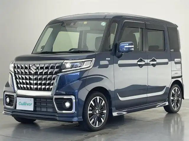 スズキ スペーシア カスタム HYBRID XS ターボ 愛知県 2022(令4)年 2.9万km インディゴブルーメタリック 純正８型ナビ　フルセグＴＶ　全方位カメラ　シートヒーター　デュアルカメラブレーキ　衝突軽減　追従クルコン　ＬＥＤオートライト　ＨＵＤ　ＥＴＣ　両側パワースライドドア　ＬＥＤオートライト　フォグ　リヤパーキングセンサー　禁煙車