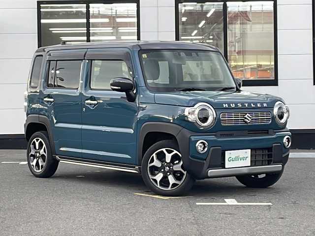 スズキ ハスラー HYBRID X ターボ 山口県 2020(令2)年 3.7万km デニムブルー ガンメタリック 2トーン デュアルカメラブレーキ/レーンキープ/レーダークルーズ/社外8インチSDナビ（AVIC-RL711）/ フルセグTV/CD/DVD/Bluetooth/USB/Bカメラ/LEDヘッドライト/オートライト/ウィンカーミラー/シートヒーター/パドルシフト/ETC/純正15インチアルミホイール/純正フロアマット