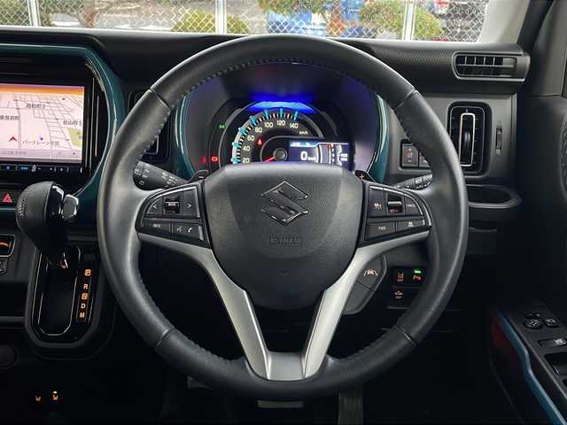 スズキ ハスラー HYBRID X ターボ 山口県 2020(令2)年 3.7万km デニムブルー ガンメタリック 2トーン デュアルカメラブレーキ/レーンキープ/レーダークルーズ/社外8インチSDナビ（AVIC-RL711）/ フルセグTV/CD/DVD/Bluetooth/USB/Bカメラ/LEDヘッドライト/オートライト/ウィンカーミラー/シートヒーター/パドルシフト/ETC/純正15インチアルミホイール/純正フロアマット