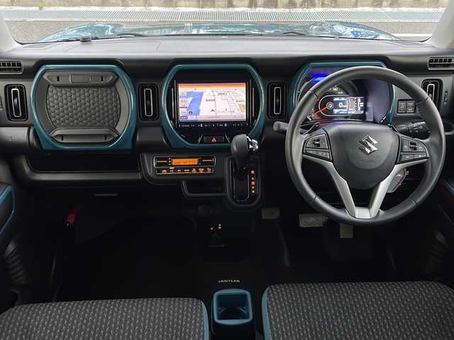 スズキ ハスラー HYBRID X ターボ 山口県 2020(令2)年 3.7万km デニムブルー ガンメタリック 2トーン デュアルカメラブレーキ/レーンキープ/レーダークルーズ/社外8インチSDナビ（AVIC-RL711）/ フルセグTV/CD/DVD/Bluetooth/USB/Bカメラ/LEDヘッドライト/オートライト/ウィンカーミラー/シートヒーター/パドルシフト/ETC/純正15インチアルミホイール/純正フロアマット