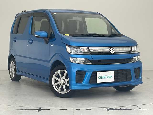 スズキ ワゴンＲ HYBRID FZ 沖縄県 2019(平31)年 5.9万km ブリスクブルーM 純正ナビ（AVIC-RLS901）　/フルセグＴＶ　/ＤＶＤ　/ＣＤ　/Ｂｌｕｅｔｏｏｔｈ接続　/ＵＳＢ　/ＥＴＣ　/ＬＥＤヘッドライト　/シートヒーター　/純正アルミホイール　　/電動格納ミラー　/アイドリングストップ/スマートキー/スペアキー