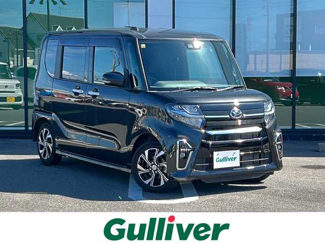 ダイハツ タント 岐阜県 2020(令2)年 2.5万km ブラックマイカメタリック 登録時走行距離24390km/純正ナビ/両側パワースライドドア/禁煙車/バックカメラ/ハーフレザーシート/シートヒーター/純正アルミホイール/純正フロアマット/後席サンシェード/ＬＥＤヘッドライト/オートライト/プッシュスタート/スマートキー/Bluetooth接続/CDチェンジャー/USB入力端子/衝突被害軽減システム/横滑り防止装置/パワーウィンドウ/パワーステアリング/アイドリングストップ