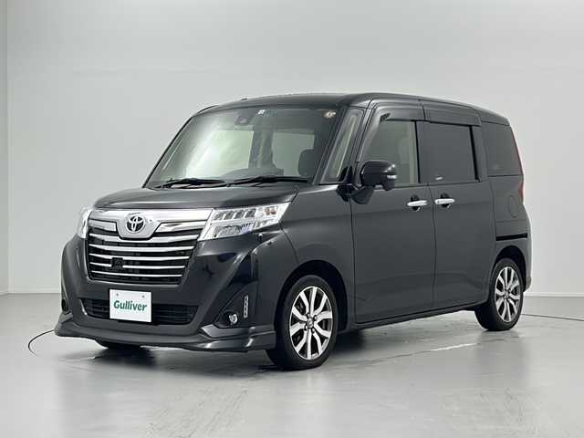 トヨタ ルーミー カスタムG－T 岐阜県 2018(平30)年 2.8万km ブラックマイカメタリック 両側パワースライドドア/シートヒーター（D/N席）/コーナーセンサー（前後）/横滑り防止装置/盗難防止装置/衝突軽減システム/アダクティブクルーズコントロール/LEDヘッドライト/オートライト/ターボ/純正15インチアルミホイール/純正フロアマット/スマートキー/スペアキー1本/アイドリングストップ