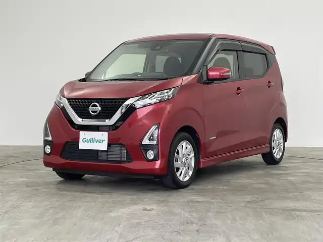 日産 デイズ ハイウェイスターX 群馬県 2019(令1)年 3.5万km スパークリングレッドM 衝突軽減　全方位カメラ　純正ナビ　前後コーナーセンサー　前後ドライブレコーダー　ＬＥＤヘッドライト　純正１４インチアルミホイール　ＥＴＣ　アイドリングストップ　禁煙車
