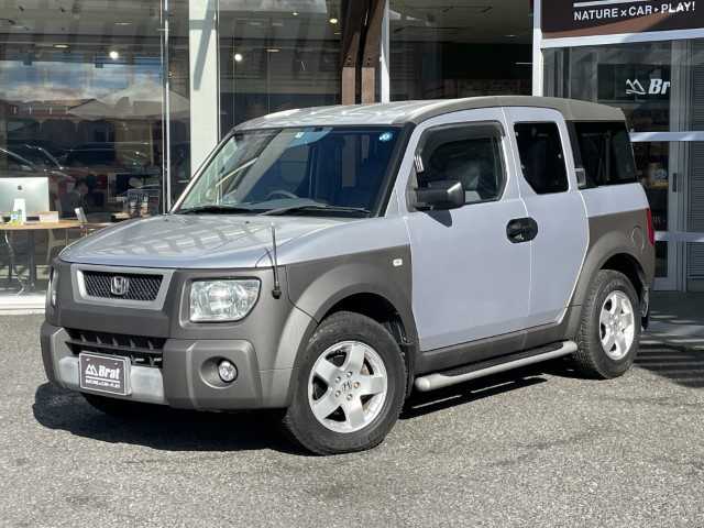ホンダ エレメント 福島県 2003(平15)年 4.3万km サテンシルバーメタリック AIS検査済み/【2503042038】/HIDヘッドライト/フォグランプ/サイドステップ/社外オーディオ/純正フロアマット/ドアバイザー