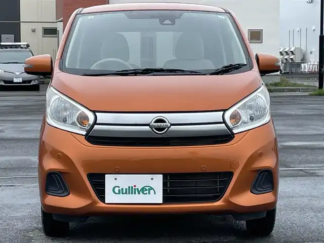 日産 デイズ X 道央・札幌 2018(平30)年 5万km プレミアムサンシャインオレンジ ４WD/純正オーディオ/AM/FM/CD/AUX/衝突被害軽減ブレーキ/横滑り防止装置/クリアランスソナー/マルチアラウンドモニター/アイドリングストップ/D席シートヒーター/ステアリングリモコン/プッシュスタート/スマートキー/ハロゲンヘッドライト/ヘッドライトレベライザー/電動格納ミラー/ウィンカーミラー/純正フロアマット/スペアキー/鉄チンホイール付冬タイヤ積込/155/65/R14/2024年/山7mm