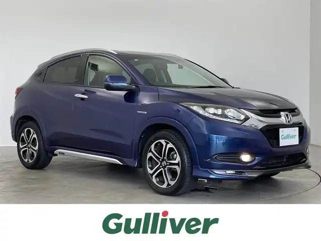 ホンダ ヴェゼル ハイブリッド Z 埼玉県 2014(平26)年 5.6万km モルフォブルーP モデューロエアロ 社外ナビ CTBA シートヒーター ETC ハーフレザーシート あんしんパッケージ コンフォートビューパッケージ LEDヘッドライト パドルシフト ハーフレザーシート スマートキー