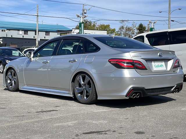 トヨタ クラウン ハイブリッド RS 道東・釧路十勝 2018(平30)年 4万km プレシャスシルバー BLITZ車高調/純正T-Connectナビ/　(AM/FM/CD/DVD/Miracast/BT)/プリクラッシュセーフティ/レーンキープアシスト/レーダークルーズコントロール/オートハイビーム/パーキングアシスト/前後コーナーセンサー/BSM/RCTA/2.0ETC/前席シートヒーター/ハンドルヒーター/パドルシフト/社外前ドライブレコーダー/電子パーキング/横滑り防止装置/LEDヘッドライト/オートライト/ブレーキホールド/革巻ステアリング