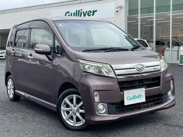 ダイハツ ムーヴ カスタム X LTD SA 千葉県 2013(平25)年 8.7万km シルキーマルーンクリスタルメタリック 純正SDナビ【NSZN-W64D】/フルセグTV/DVD/CD/Bluetooth/ETC/LEDヘッドライト/衝突軽減ブレーキ/シートカバー/純正アルミホイール/ドアバイザー/エンジンプッシュスタート/スマートキー/保証書/取扱説明書