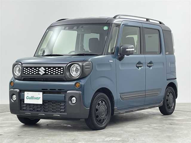 スズキ スペーシア ギア HYBRID XZ 群馬県 2021(令3)年 2.9万km デニムブルー ガンメタリック 2トーン 禁煙車　純正８型ナビ　全方位カメラ　両側パワスラ　デュアルサポート　アダクティブクルーズコントロール　ＬＫＡ　ＥＴＣ　オートマチックハイビーム　衝突軽減システム　シートヒーター　アイドリングストップ