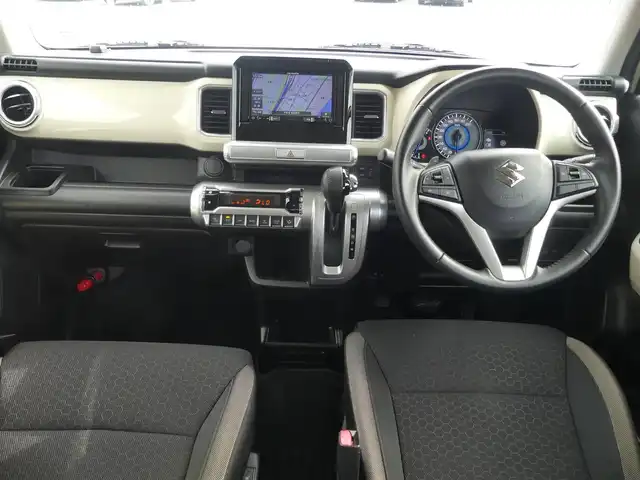 スズキ クロスビー HYBRID MZ 千葉県 2019(平31)年 3.2万km キャラバンアイボリーパールメタリック/ブラック 2トーンルーフ 175/60R16/スズキセーフティサポート/クルーズコントロール/アイドリングストップ/社外メモリーナビ/地デジTV/【DVD/CD再生機能　Bluetooth接続】/バックカメラ/前席シートヒーター/革巻きステアリング/パドルシフト/ETC/LEDヘッドライト/フォグライト/ウインカーミラー/純正16インチアルミホイル/サイド/カーテンエアバッグ/スマートキー