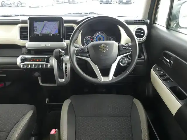 スズキ クロスビー HYBRID MZ 千葉県 2019(平31)年 3.2万km キャラバンアイボリーパールメタリック/ブラック 2トーンルーフ 175/60R16/スズキセーフティサポート/クルーズコントロール/アイドリングストップ/社外メモリーナビ/地デジTV/【DVD/CD再生機能　Bluetooth接続】/バックカメラ/前席シートヒーター/革巻きステアリング/パドルシフト/ETC/LEDヘッドライト/フォグライト/ウインカーミラー/純正16インチアルミホイル/サイド/カーテンエアバッグ/スマートキー