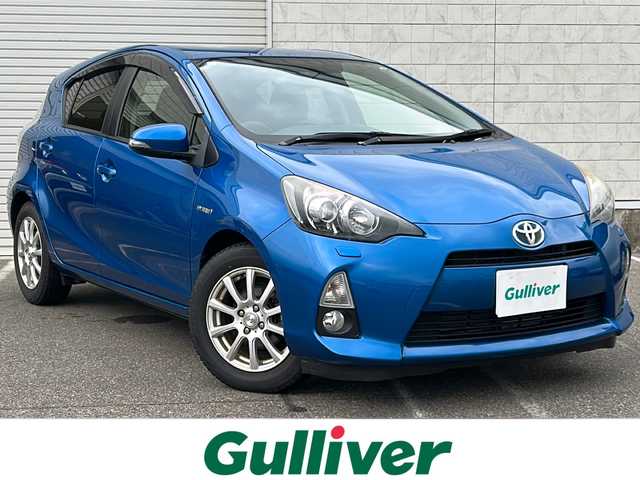 トヨタ アクア S 新潟県 2013(平25)年 10.4万km コバルトブルーメタリック 純正ナビ/（Bluetooth、ワンセグ、FM/AM、CD/DVD）/ETC（Panasonic：ECO　Mood）/純正フロアマット/LEDライト/スペアキー/プッシュスタート/スマートキー/横滑り防止/ABS