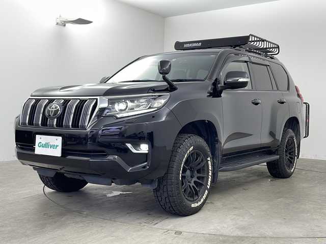 トヨタ ランドクルーザー プラド TX Lパッケージ 兵庫県 2020(令2)年 3.3万km ブラック ・ワンオーナー車/・ALPINE9インチナビ&TV&CD&DVD&SD&HDMI&BT/・ALIPINEヘッドレストリアモニターX2/・革シート/・パワーシート/・シートヒーター/・レーダークルーズコントロール/・社外GPSレーダー/・前後ドライブレコーダー/・ビルトインETC/・バックモニター/・クリアナンスソナー/・サンルーフ/・モンスタテレーン17インチAW/・YAKIMAルーフキャリア/・XWAGヒッチメンバーリアカーゴ/・純正サイドステップ/・LEDオートライト/・フォグランプ/・オートマチックハイビーム/・トヨタセーフティセンス/・レーンディパーチャーアラート/・プリクラッシュセーフティ/・ヘッドライトウォッシャー/・４WD