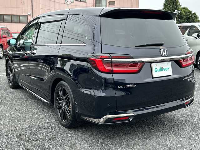 ホンダ オデッセイ ハイブリッド e:HEVアブソルート EX 千葉県 2021(令3)年 2.1万km プレミアムヴィーナスブラックP １オーナー　ナビ　全方位カメラ　フリップダウンモニター両側電動スライドドア　２．０ＥＴＣ　ＵＳＢ　ホンダセンシング　電動バックドア　クルコン　シートヒーター　スマートキー　１８インチＡＷ　ＬＥＤライト