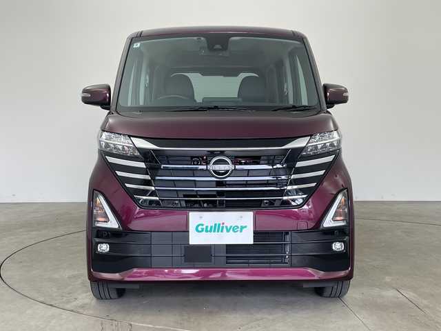 日産 ルークス ハイウェイスター Gターボ 兵庫県 2024(令6)年 0.5万km ワイン ・社外ナビ（MDV-D311W）/TV/Bluetooth/SD/CD/・アラウンドビューモニター/・インテリジェントルームミラー/・ETC/・エマージェンシーブレーキ/・車線逸脱警報/・標識検知機能/・先行車発進お知らせ/・ふらつき警報/・ハンズフリースライドドア/・両側パワースライドドア/・ステアリングスイッチ/・ＬＥＤヘッドライト/・オートライト/・ハイビームアシスト/・スマートキー
