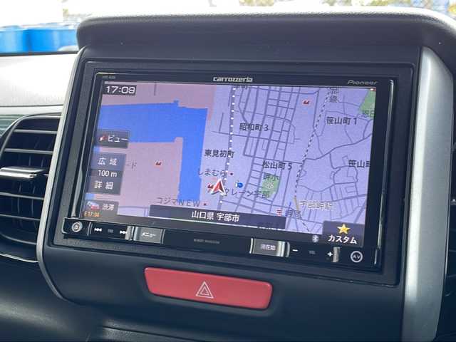 ホンダ Ｎ ＢＯＸ カスタム G ターボSSパッケージ 山口県 2014(平26)年 7.4万km スマートブラック SDナビ　【AVIC-RZ09】/フルセグTV/Bluetooth接続/ETC/クルーズコントロール/追従走行有り/スマートキー/プッシュスタート/バックカメラ/カーテンエアバック/LEDヘッドライト/チップアップシート/両側パワースライドドア/ドライブレコーダー