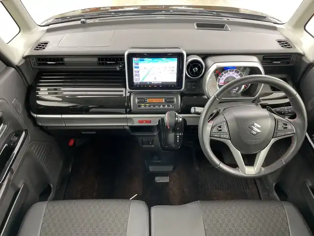 スズキ スペーシア カスタム HYBRID XS ターボ 愛知県 2018(平30)年 5万km ブレイブカーキP 禁煙車/純正8インチナビ/（AM/FM/CD/DVD/Bluetooth/フルセグTV)/全方位カメラ/スズキセーフティサポート/・衝突軽減ブレーキ/・レーンキープアシスト/・クリアランスソナー/・誤発進抑制機能/ＥＴＣ/シートヒーター/両側パワースライドドア/アイドリングストップ/スマートキー/スペアキー有/純正フロアマット/純正15インチアルミホイール/LEDヘッドライト/フロントフォグライト/横滑り防止装置/電動格納ミラー