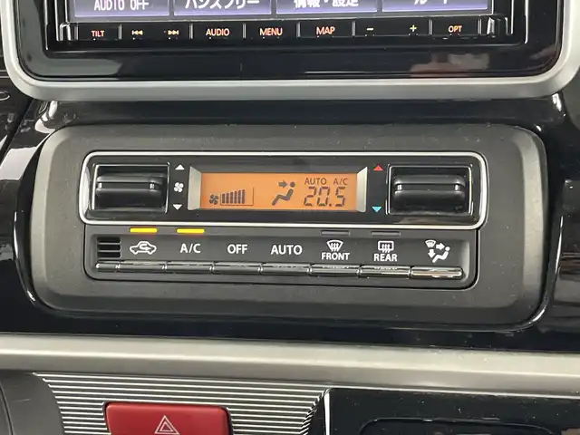 スズキ スペーシア カスタム HYBRID XS ターボ 愛知県 2018(平30)年 5万km ブレイブカーキP 禁煙車/純正8インチナビ/（AM/FM/CD/DVD/Bluetooth/フルセグTV)/全方位カメラ/スズキセーフティサポート/・衝突軽減ブレーキ/・レーンキープアシスト/・クリアランスソナー/・誤発進抑制機能/ＥＴＣ/シートヒーター/両側パワースライドドア/アイドリングストップ/スマートキー/スペアキー有/純正フロアマット/純正15インチアルミホイール/LEDヘッドライト/フロントフォグライト/横滑り防止装置/電動格納ミラー