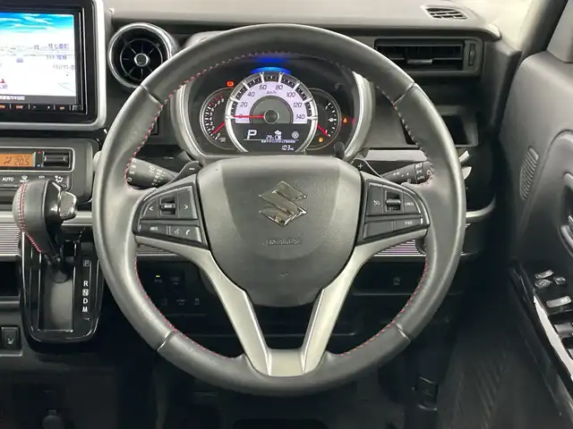 スズキ スペーシア カスタム HYBRID XS ターボ 愛知県 2018(平30)年 5万km ブレイブカーキP 禁煙車/純正8インチナビ/（AM/FM/CD/DVD/Bluetooth/フルセグTV)/全方位カメラ/スズキセーフティサポート/・衝突軽減ブレーキ/・レーンキープアシスト/・クリアランスソナー/・誤発進抑制機能/ＥＴＣ/シートヒーター/両側パワースライドドア/アイドリングストップ/スマートキー/スペアキー有/純正フロアマット/純正15インチアルミホイール/LEDヘッドライト/フロントフォグライト/横滑り防止装置/電動格納ミラー