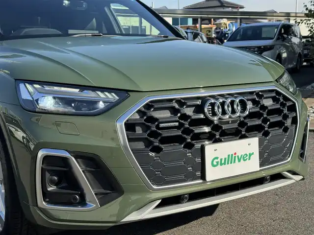 アウディ アウディ Ｑ５ 40TDIクワトロ Sライン 千葉県 2021(令3)年 2.9万km 緑 外装色：ディストリクトグリーンメタリック/4WD/ターボ/純正ナビ/360°カメラ/AM/FM/BT/AppleCarPlay/AndroidAuto/アダプティブクルーズコントロール/レーンキープアシスト/ブラインドスポットモニター/パーキングアシスト/前後コーナーセンサー/ダウンヒルアシストコントロール/オートマチックハイビーム/ハーフレザーシート/D+N席パワーシート/全席シートヒーター/D席メモリーシート/電動リアゲート/アイドリングストップ/インテリアライト/純正20インチAW/LEDヘッドライト/リアフォグランプ/ルーフレール