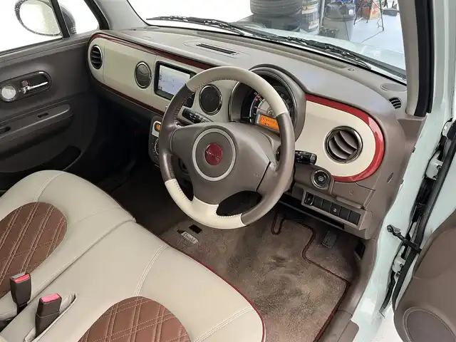 スズキ ラパン ショコラ X 滋賀県 2013(平25)年 7.6万km アロマティックアクアメタリック 純正ナビ/Bluetooth/USB /ワンセグTV /バックカメラ/プッシュスタート /USB入力端子 /アイドリングストップ /レザー調シート/純正フロアマット