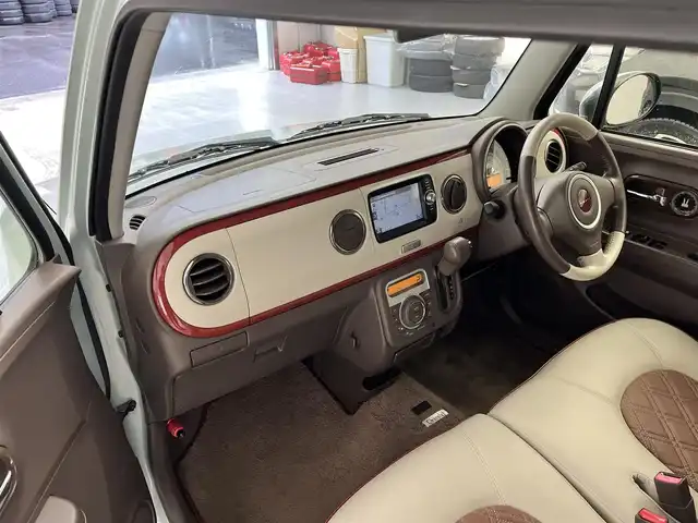 スズキ ラパン ショコラ X 滋賀県 2013(平25)年 7.6万km アロマティックアクアメタリック 純正ナビ/Bluetooth/USB /ワンセグTV /バックカメラ/プッシュスタート /USB入力端子 /アイドリングストップ /レザー調シート/純正フロアマット