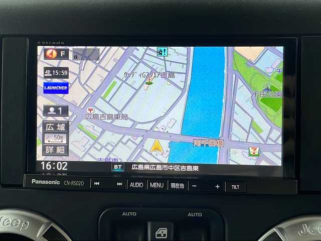 クライスラー・ジープ ジープ ラングラー アンリミテッド サハラ 広島県 2016(平28)年 5.2万km ブラック OP黒革シート/シートヒーター/サイドビューモニター/ヒルディセントコントロール/クルーズコントロール/社外ナビ（DVD/Bluetooth/フルセグTV）/オートライト/純正18インチAW/ETC/リモコンキー