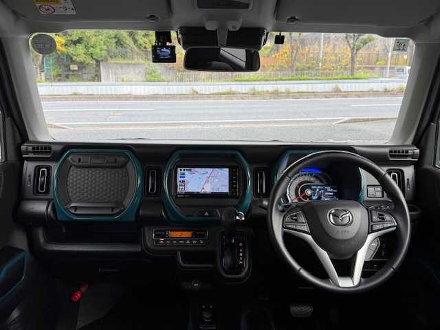 マツダ フレア クロスオーバー ハイブリッドXT 大阪府 2021(令3)年 1.6万km 青／グレー /禁煙車//ワンオーナー//ディーラーOPSDナビ【CN-RZ765W】/・フルセグTV・Bluetooth・CD・DVD・FM・AM//全方位カメラ//前席シートヒーター//ビルトインETC//クルーズコントロール（前車追従機能有）//前後ドラレコ【ZDR016】//オートハイビーム//LEDヘッドライト//本革巻きステアリング//パドルシフト//取扱説明書//保証書//スペアキー