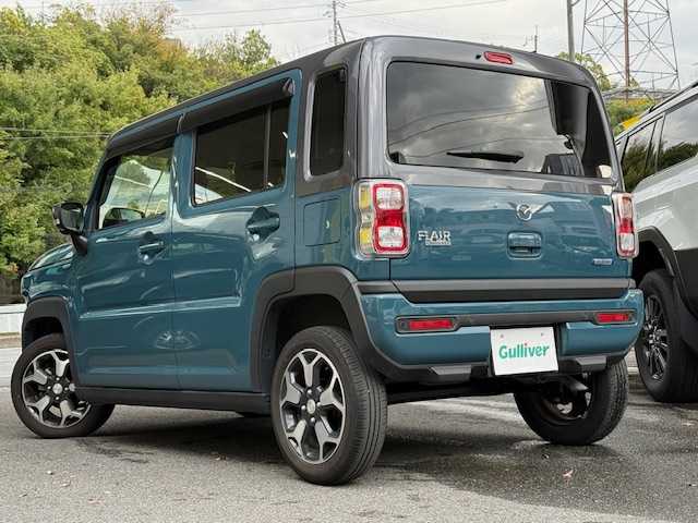 マツダ フレア クロスオーバー ハイブリッドXT 大阪府 2021(令3)年 1.6万km 青／グレー /禁煙車//ワンオーナー//ディーラーOPSDナビ【CN-RZ765W】/・フルセグTV・Bluetooth・CD・DVD・FM・AM//全方位カメラ//前席シートヒーター//ビルトインETC//クルーズコントロール（前車追従機能有）//前後ドラレコ【ZDR016】//オートハイビーム//LEDヘッドライト//本革巻きステアリング//パドルシフト//取扱説明書//保証書//スペアキー