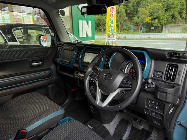 マツダ フレア クロスオーバー ハイブリッドXT 大阪府 2021(令3)年 1.6万km 青／グレー /禁煙車//ワンオーナー//ディーラーOPSDナビ【CN-RZ765W】/・フルセグTV・Bluetooth・CD・DVD・FM・AM//全方位カメラ//前席シートヒーター//ビルトインETC//クルーズコントロール（前車追従機能有）//前後ドラレコ【ZDR016】//オートハイビーム//LEDヘッドライト//本革巻きステアリング//パドルシフト//取扱説明書//保証書//スペアキー