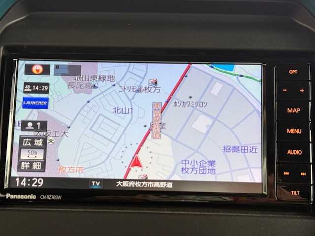 マツダ フレア クロスオーバー ハイブリッドXT 大阪府 2021(令3)年 1.6万km 青／グレー /禁煙車//ワンオーナー//ディーラーOPSDナビ【CN-RZ765W】/・フルセグTV・Bluetooth・CD・DVD・FM・AM//全方位カメラ//前席シートヒーター//ビルトインETC//クルーズコントロール（前車追従機能有）//前後ドラレコ【ZDR016】//オートハイビーム//LEDヘッドライト//本革巻きステアリング//パドルシフト//取扱説明書//保証書//スペアキー