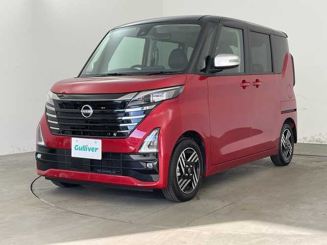 日産 ルークス HWS X アーバンクロム プロパイロットED 兵庫県 2024(令6)年 0.6万km スパークリングレッド/ブラック ・社外ナビ/SD/CD/DVD/TV/BT/・全方位カメラ/・両側パワースライドドア/・ハンズフリーパワースライドドア/・衝突軽減ブレーキ/・インテリジェントルームミラー/・車線逸脱警報/・車線逸脱防止支援/・プロパイロット/・先行車発進お知らせ/・速度標識表示/・道路標識表示/・ソナー/・ふらつき警報/・レーダークルーズコントロール/・ETC/・LEDヘッドランプ/・フォグランプ/・スマートキー/・フロアマット/・純正アルミホイール/・取扱説明書/・保証書/・スペアキー